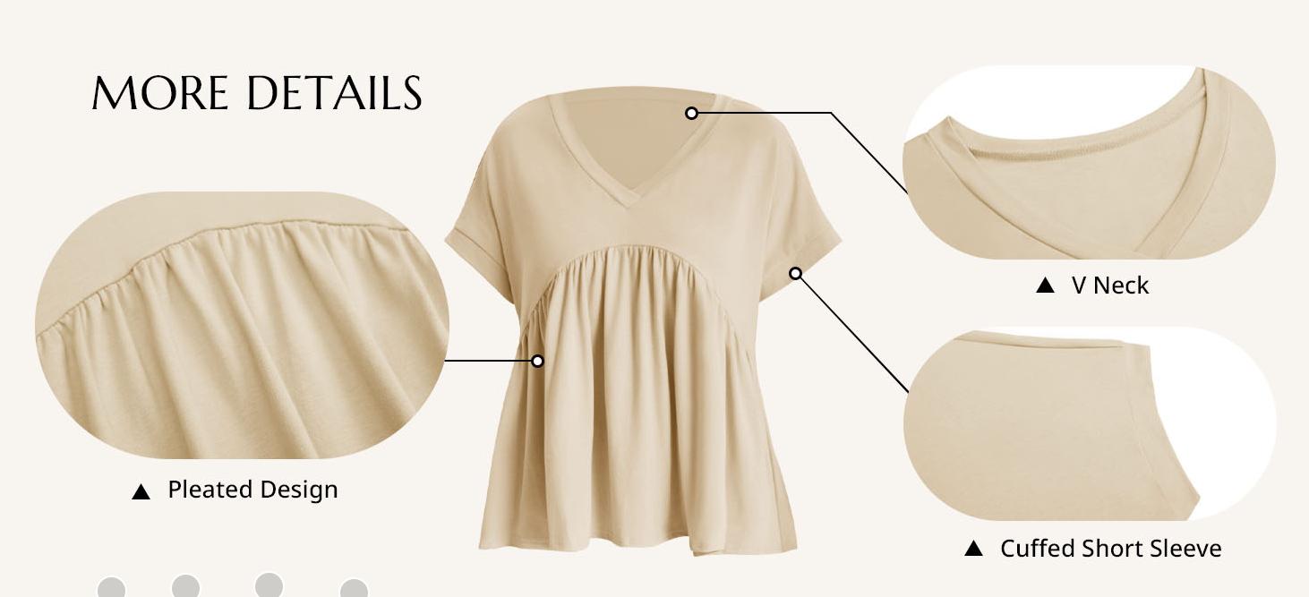 Cicy Bell Womens Summer Peplum Tops Oversized Babydoll Short Sleeve V Neck T Shirts Casual Loose Pleated Swing Blouse Cicy Bell Womens Summer Peplum Tops Oversized Babydoll Short Sleeve V Neck T Shirts Casual Loose Pleated Swing Blouse