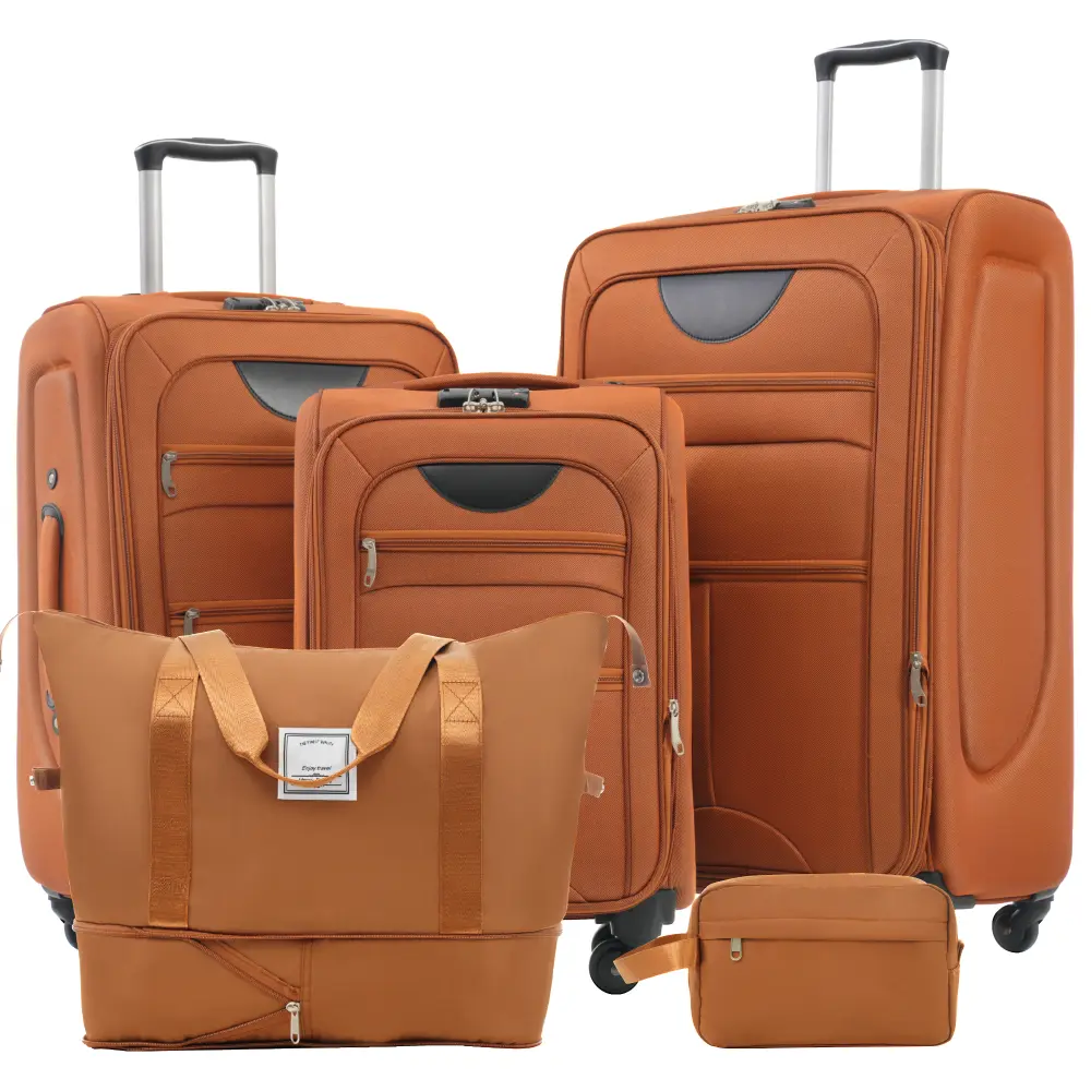 610D Fabric Softside Luggage 3-Piece Expandable Travel Bundle - 20/24/28-Inch Suitcases, Duffel Bag, Toiletry Bag, TSA Lock, Multi-Directional Wheels, External Pockets For Laptops Or Files/Books, Frequent Travelers, 3-Piece Set, Multi-Compartment, 4 Wheel