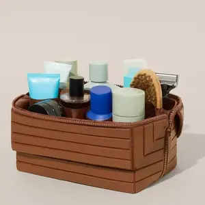 Foldable Waterproof Toiletry Bag – Large Capacity Travel Organizer (8.5x7.5x5.9 Inches)| Compartments for Cosmetics, Toiletries & Essentials – Lightweight, Durable & Spill-Proof