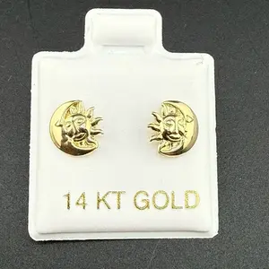 14k gold Moon and Sun earrings