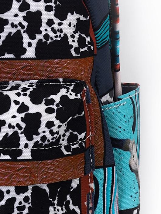 Highland Cow Floral School Backpack Western Style Kids Backpack 3 Prints Available, Highland Cow Floral & Cowboy Horse Pattern Lightweight School Bookbag For Girls Boys