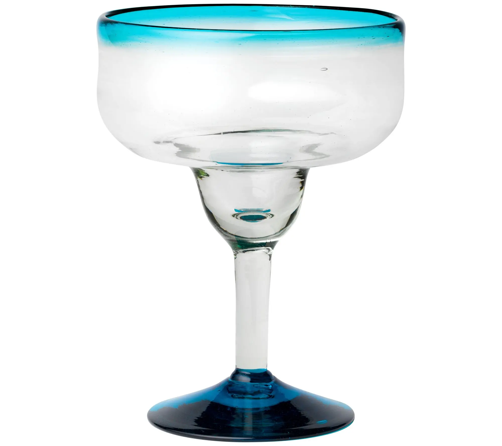 10 Strawberry Street Aqua Rim Mexican Glass, Margarita