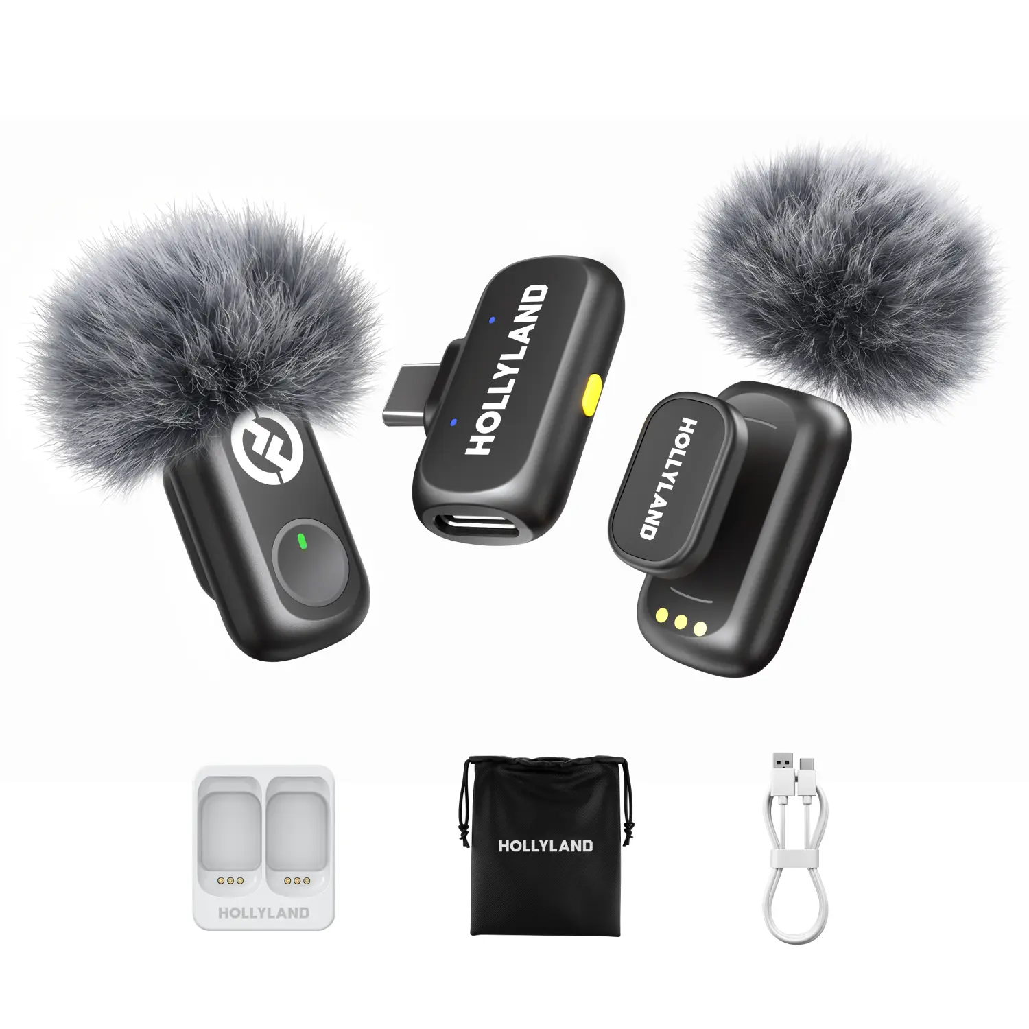 BackToSchool! Hollyland LARK A1 Wireless Microphone- Portable Magnetic Mini Clip On Mic for Smartphone (iPhone & Android), Content Creator, Podcast, Vlogging, 45kHz/24bit Audio, USB Streaming Mic