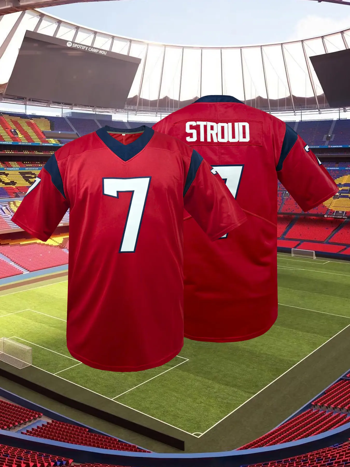 Texans 7 Classic Embroidered Football Jersey Breathable Short Sleeve T-Shirt Football Uniform, Loose Fit Sporty Design, Unisex Outdoor Wear for All Seasons, Jersey Shirts, Jersey Tee, Sports Top