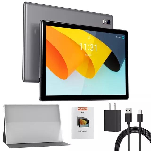 BYYBUO SmartPad A10_L tablet 10.1 inch Android 14 Tablets, 6(2+4)GB+64GB Quad-Core Processor 5000mAh,  5+8M Camera, Bluetooth,WiFi Portable Metal Screen Card Microphone Rear Outdoorfun Cellphone Smartphone(No protective case included)