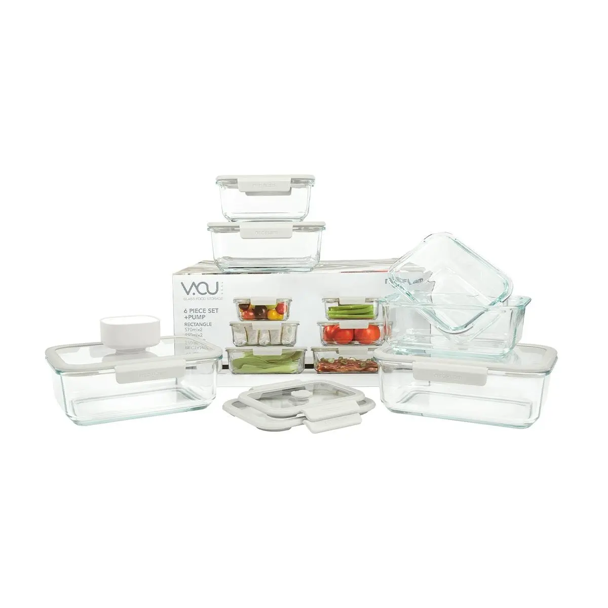 NEOFLAM VACU Seal Glass Food Storage Containers 13-Piece Set - Airtight & Watertight for Freshness, Microwave Safe, BPA-Free NEOFLAM VACU Seal Glass Food Storage Containers 13-Piece Set - Airtight & Watertight for Freshness, Microwave Safe, BPA-Free