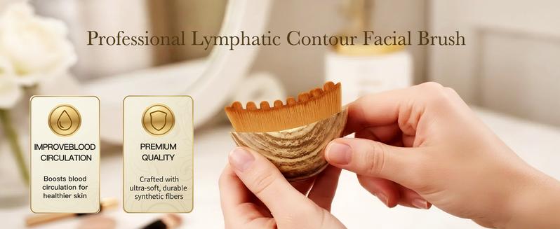 Face Lymphatic Contour Brush for Jawline & Chin Sculpting Dry Brushing Massager for Lymphatic Drainage & Facial Fatigue Relief Ergonomically Designed 1PCS Beauty Roller Daily Pack Pack