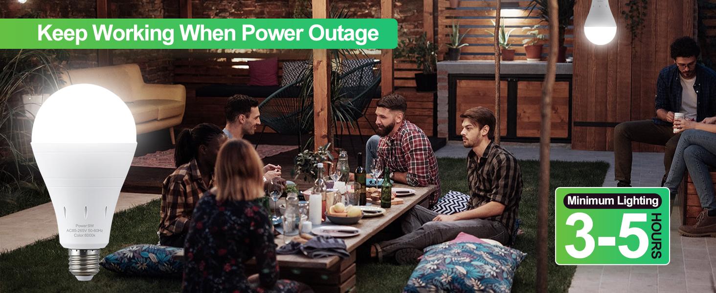 Never left in the dark!  This 9W rechargeable bulb with E27/E26 base and hook is your go-to for power outages, camping trips, and emergency lighting—bright, reliable, and always ready!