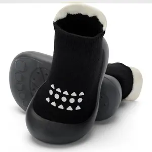 Breathable Non Slip Slip On Sock Sneakers Toddler First Walking Shoes with Soft Rubber Sole for Boys Girls