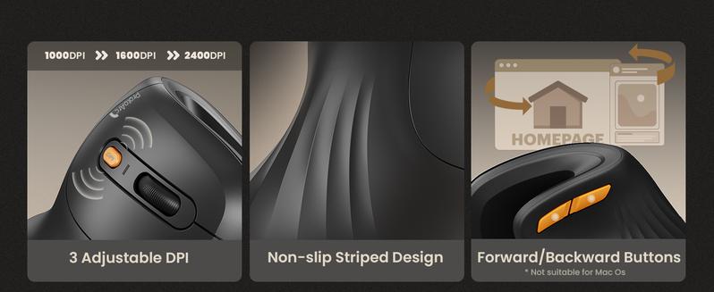 ProtoArc Ergonomic Bluetooth Vertical Mouse, EM11 NL Wireless Rechargeable Optical Mice, Computer Gaming Mouse with 3 Multi-Device, 3 Level Adjustable DPI, TikTokShopBlackFriday, TikTokShopCyberMonday