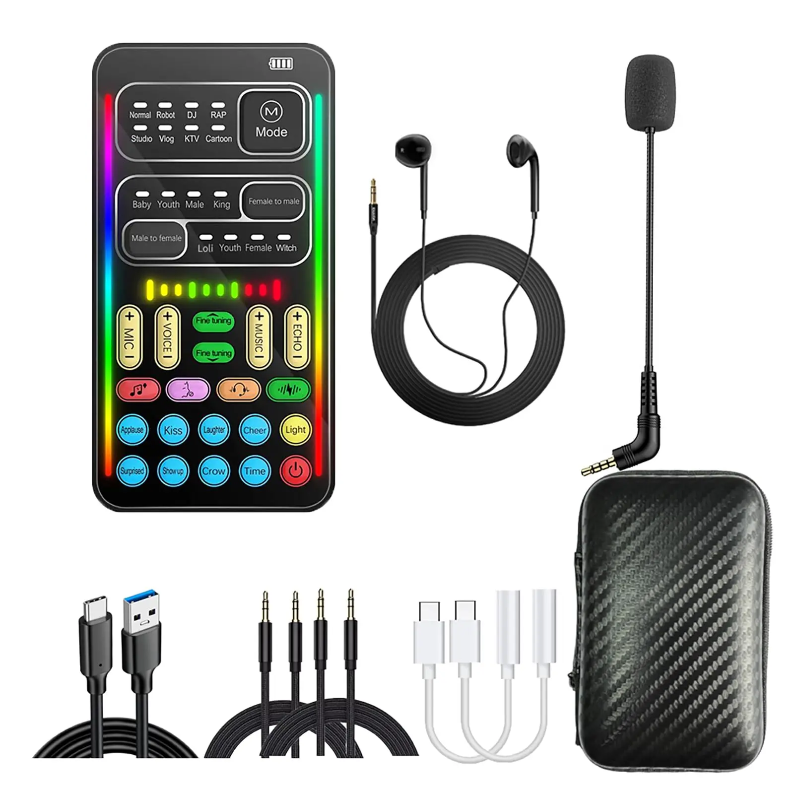 i9 Sound Card Live Streaming Kit Portable Handheld Microphone Voice Converter Compatible with Apple, Android, PS4/PS5/Xbox/PC #SummerVibes