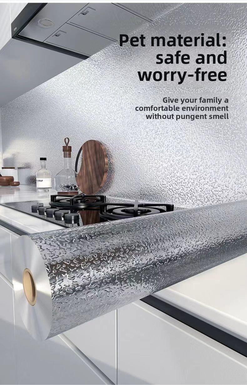 Thickened Aluminum Foil Sticker Kitchen Oil-proof Mold-proof Waterproof Moisture-proof Cabinet Mat Drawer Liner Self-adhesive Extra Thick for Kitchen Use