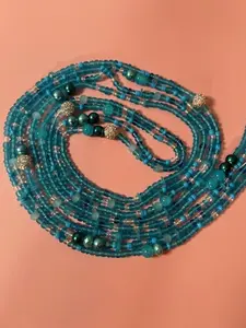 Aqua Attitude Waist Beads - Handcrafted Turquoise Beaded Waist Chain for Women's Fashion Accessories