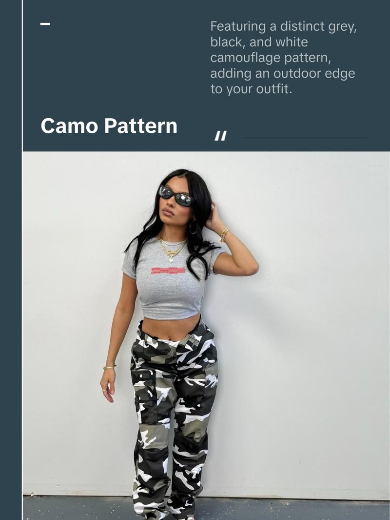 Icy City Camouflage Cargo Pants Womenswear Bottom