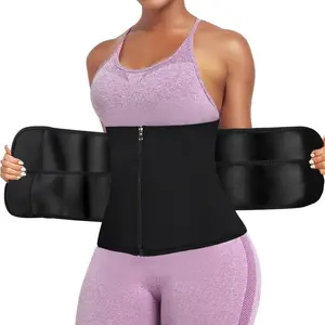 Women's Waistband Neoprene Corset Sports Belly Contracting Zipper Double Belt Waist Trimming