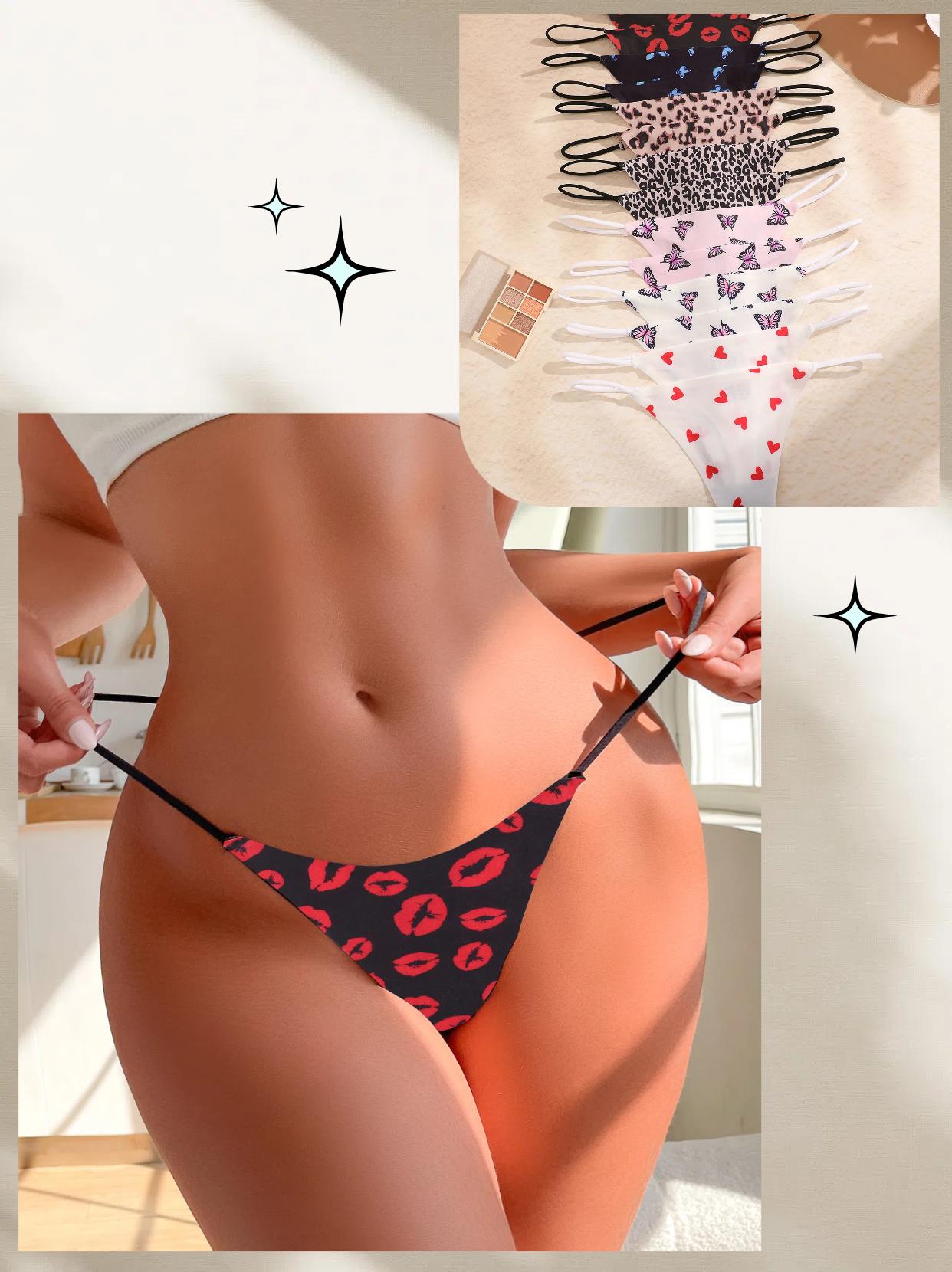 FINETOO 15PCS Leopard & Polka Dot Thongs for Women Comfort Low Waist S-XL Comfortable Fit Soft and Snug Trendy Fashion Cute Print Panties Womenswear FINETOO 15PCS Leopard & Polka Dot Thongs for Women Comfort Low Waist S-XL Comfortable Fit Soft and Snug Trendy Fashion Cute Print Panties Womenswear