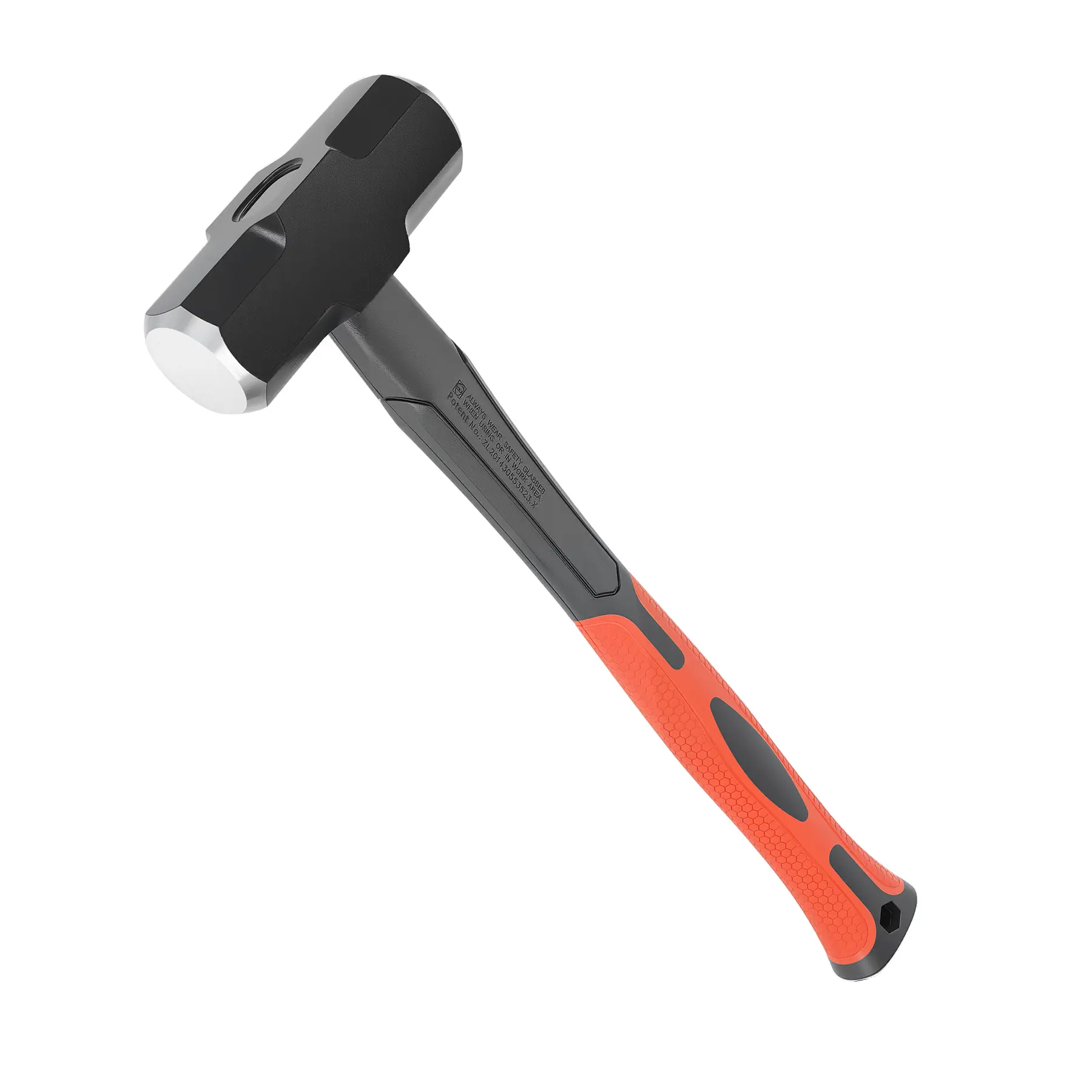 3lb Sledge Hammer - Heavy Duty Industrial Hand Tool with Forged Steel Head, Ergonomic Shock-Absorbent Fiberglass Handle, Ideal for Concrete Demolition, Construction, Metal Blacksmithing Hardware