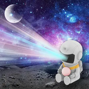Astronaut Galaxy Projector 6-Color Nebula Star Projector Ceiling Night Light Aurora Lamp Astronaut Shape LED Projection Lamp Remote-Controlled Gradient Aurora Lamp 360° Adjustable Rotating USB LED Projector Light Starry Ceiling Projector