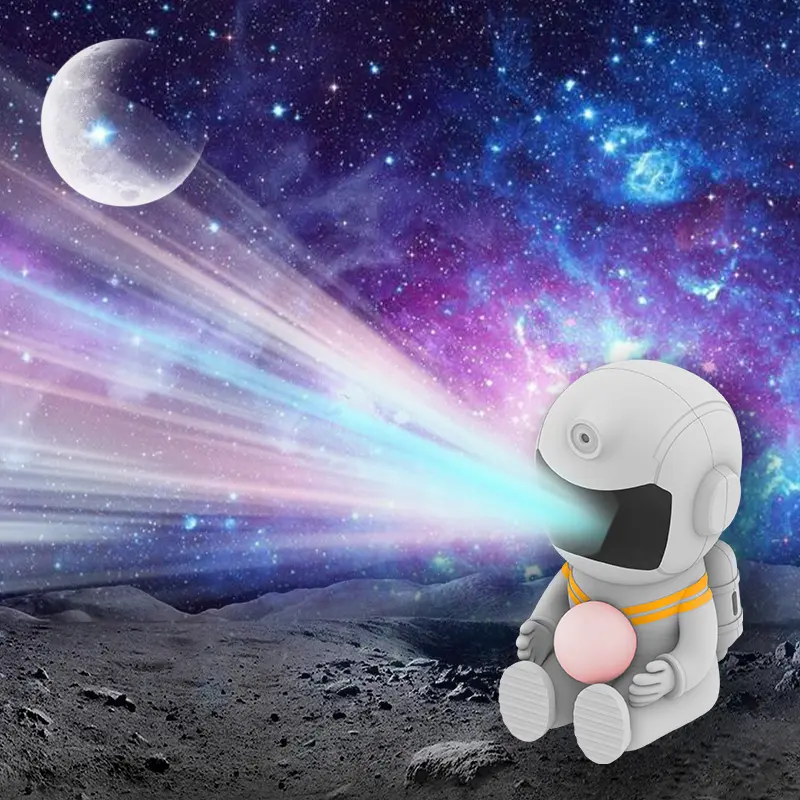 Astronaut Galaxy Projector 6-Color Nebula Star Projector Ceiling Night Light Aurora Lamp Astronaut Shape LED Projection Lamp Remote-Controlled Gradient Aurora Lamp 360° Adjustable Rotating USB LED Projector Light Starry Ceiling Projector