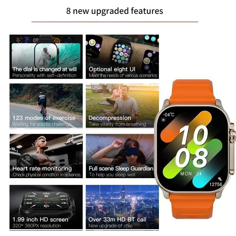 New Smart Watch 9 Ultra Gen 2Ultra IWO Watch Ultra NFC Smartwatch Series 9 Bluetooth Call 2.2 Inch Wireless Fitness Watch
