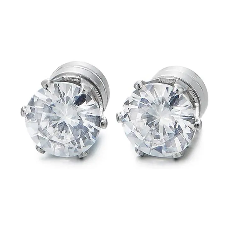 Magnetic Unisex Clip-On Earrings Set,Unisex Magnetic Cubic Zirconia Stud Earrings,men's earrings,magnetic earrings,Polished Stainless Steel Non-Piercing Jewelry,Magnetic Unisex Clip-On Earrings Set,birthday party gift