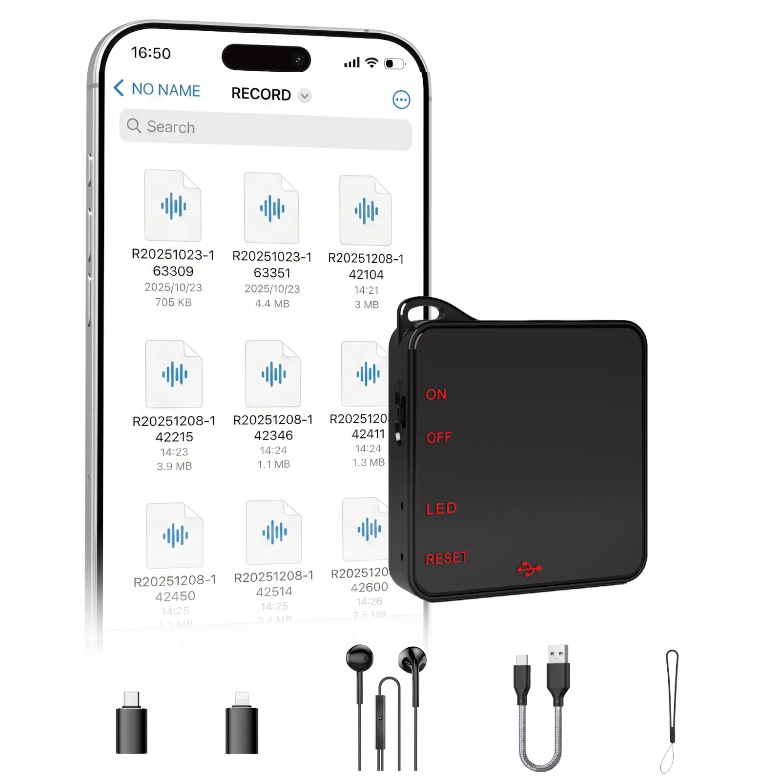 Ultra Slim Metal Stereo Voice Recorder, Adjustable Voice Activated Device with Long Battery Life, Large Storage, OTG Adapter, Compact Portable Digital Audio Recorder with Noise Reduction,back to school,back to school haul