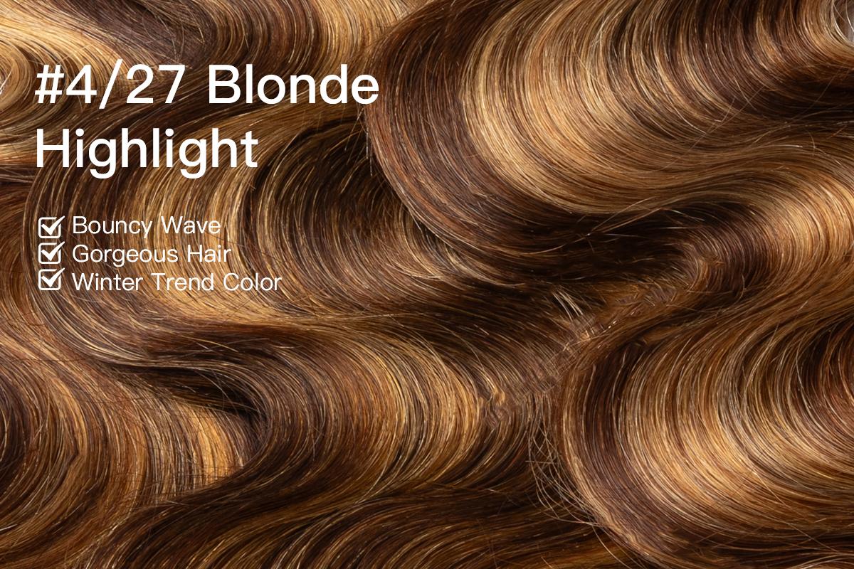 [Wequeen] Pre Colored Highlight Body Wave Human Hair Bundles Brazilian Quick Weave Budget Friendly Viral Hair Bundles