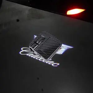 3D Shadow Lights LED Door Logo Projector for Cadillac SRX CT6 XTS ATS XT4 XT5 XT6 Dual Plug Puddle Lights for Cadillac Welcome Courtesy Lights Auto Accesories(Battery Not Included)