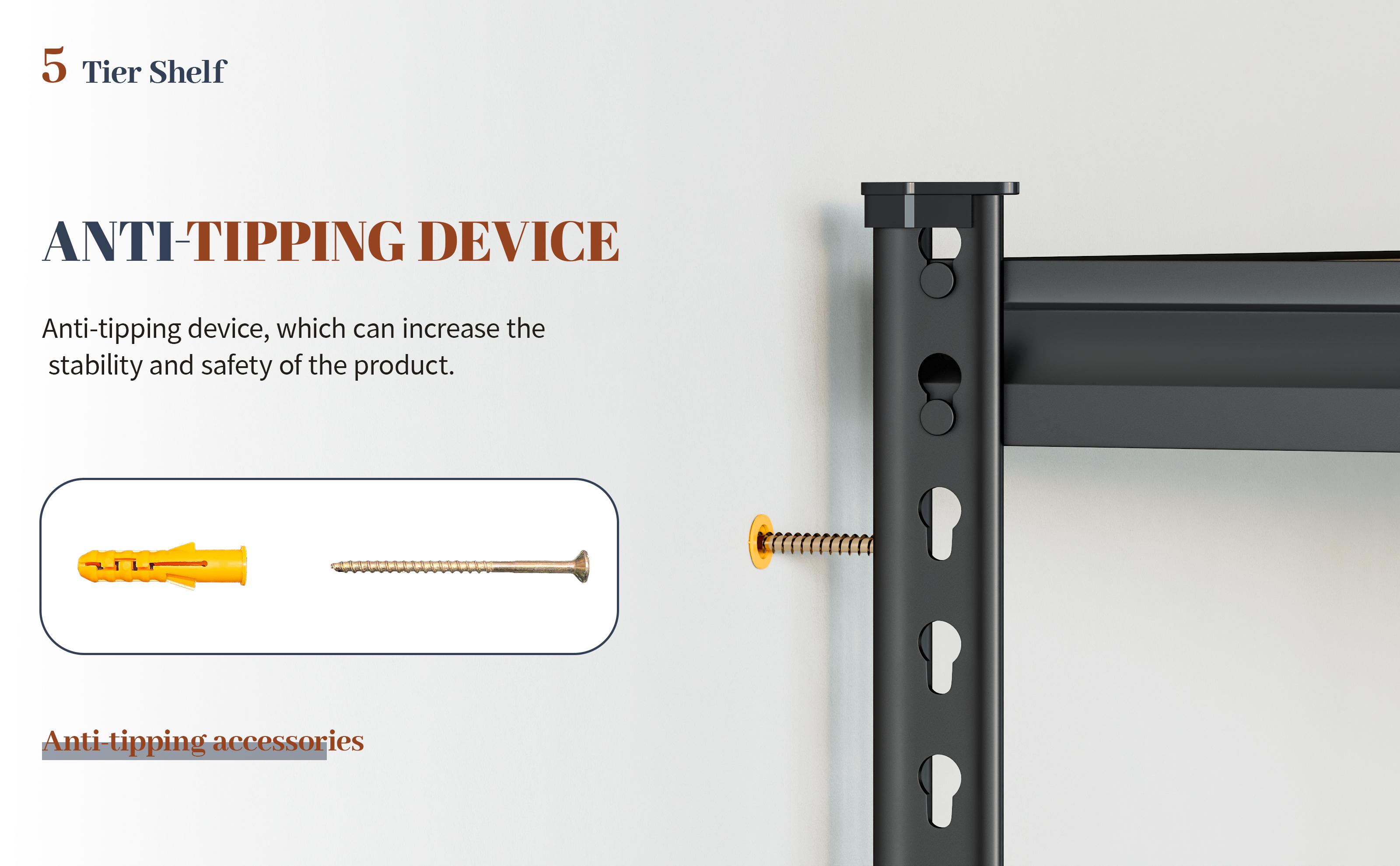 TryLazy 5-Tier Metal Storage Shelving Unit Height Adjustable Versatile Utility Rack Shelf for Craft Warehouse Pantry Kitchen Organiser Heavy Duty 2600lbs