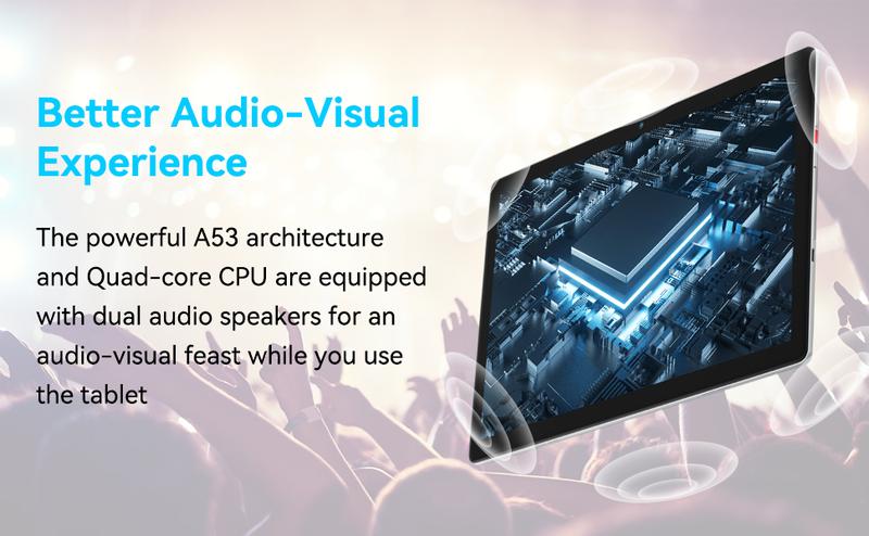 AEEZO 10.1inch Android 14 Tablet 8GB RAM+64GB ROM (Expandable up to 1TB), WiFi , Fast Charging, 5MP+8MP Dual Camera, Wi-Fi, Widevine L1 Support, fathersdaygift/ Good Gift for Family and Friends