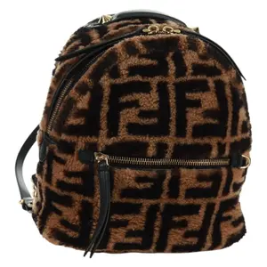 Pre-owned FENDI FINAL SALE Backpacks Shearling Mini Backpack