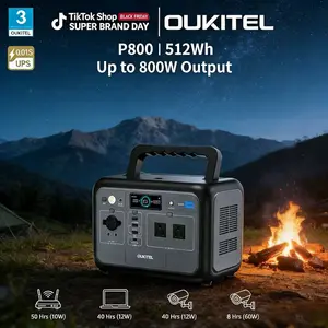OUKITEL Outdoor512Wh Portable Power Station | 800W Solar Generator with LiFePO4 Battery, USB-C and Foldable Solar Panels | Home Backup Power and Power Outage Emergency Power # Home Backup Power # Power Station # Solar Generator