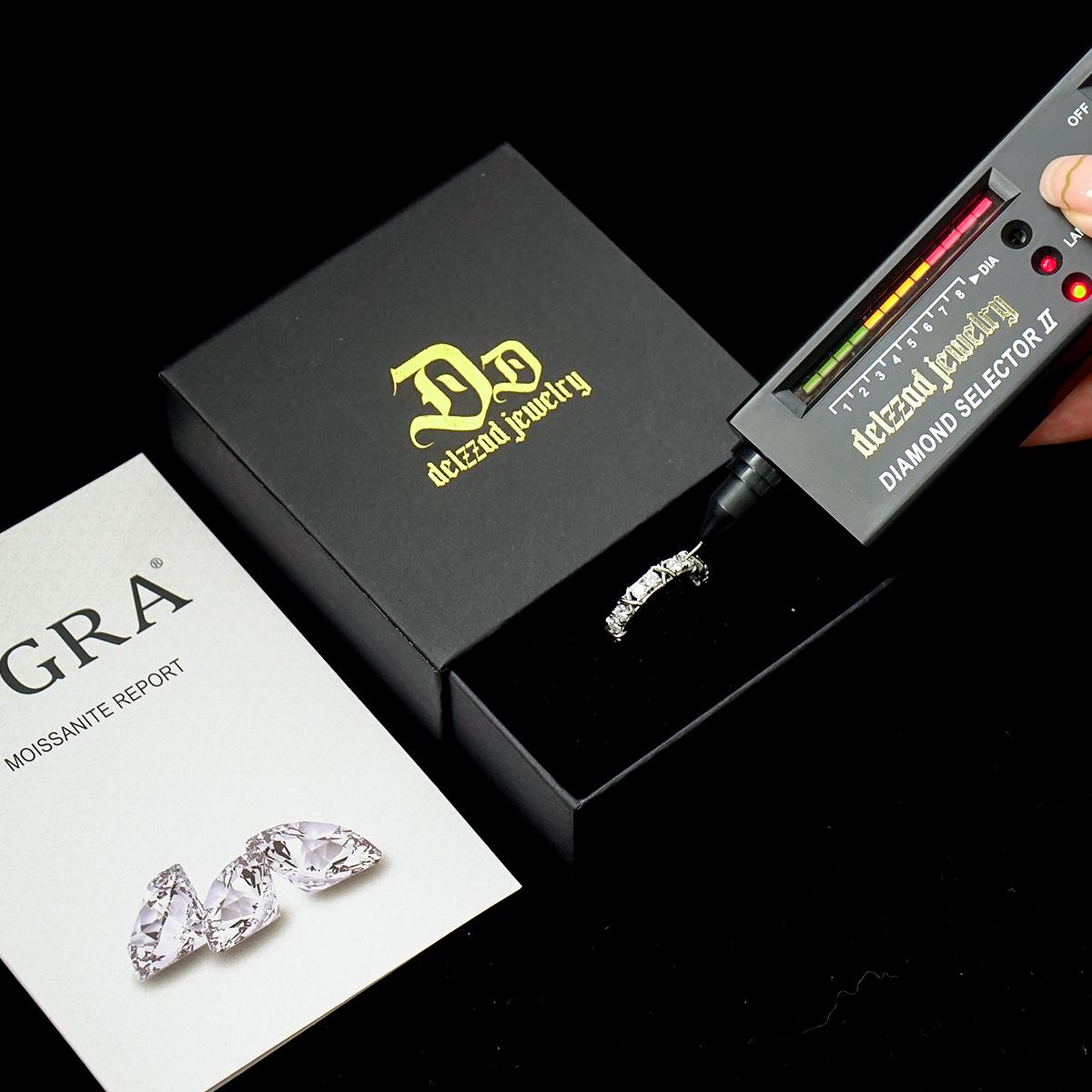 Delzzad S925 VVS Synthetic Moissanite Cross Eternity Ring Gift For Wedding Anniversary