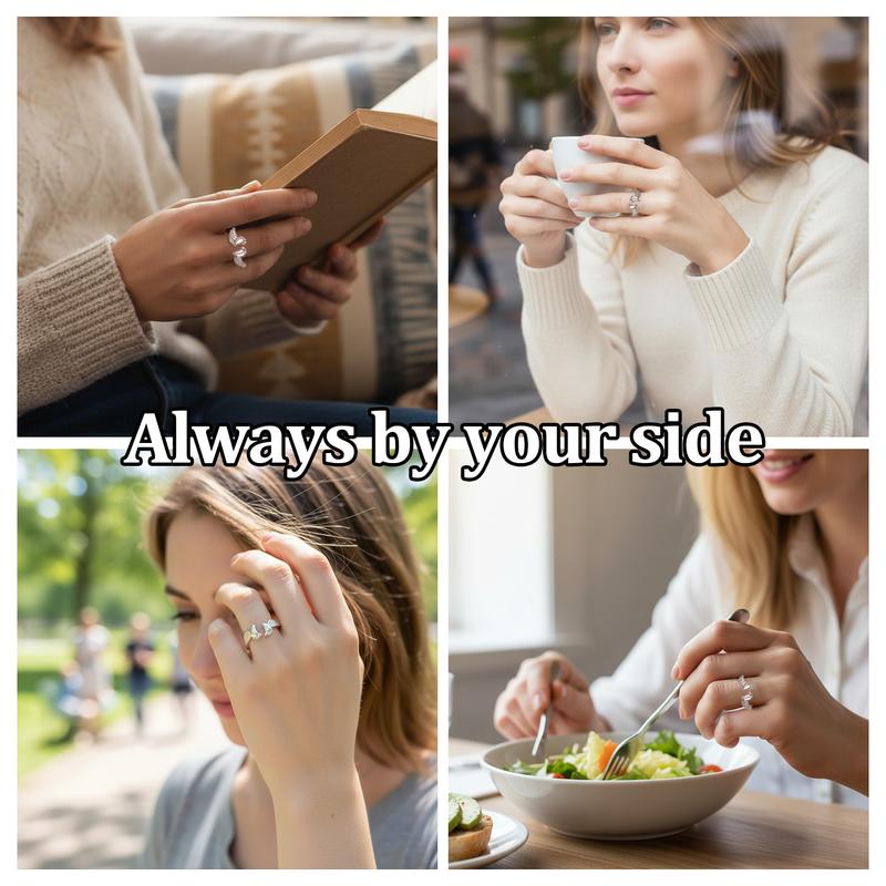 Adjustable Letter & Wing Ring | Personalized Angel Cuff Ring for Daily Wear