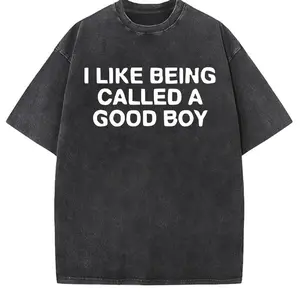 American-style high street Men's Funny "I Like Being Called a Good Boy" Graphic T-Shirt - Black Cotton Short-Sleeve Tee, Comfortable & Versatile Summer Casual Wear Menswear Top