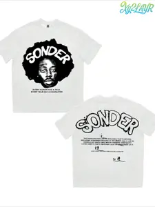 Brent Faiyaz "SONDER" Portrait Graphic T-Shirt, Oversized White Cotton Tee, Retro Music Streetwear Aesthetic, Every Human Has A Tale Quote Shirt, Gift for R&B Fans Men & Women