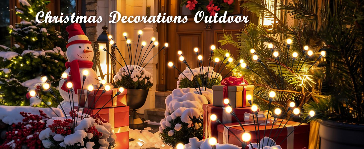 Solar Garden Lights, LED Swaying Solar Lights Outdoor Waterproof, Warm White Firefly Outdoor Decorative Lights, Garden Decor, Yard, Patio, Pathway Decoration Gardening Gifts