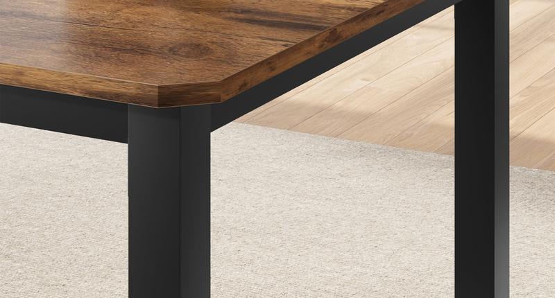 GARVEE Industrial Dining Table for 6-8 People, 78.7" Long Wood Kitchen Table, Rectangle Design Ideal for Dining Room or Meetings, Available in Grey, Retro Brown, and Black & Brown Finishes.