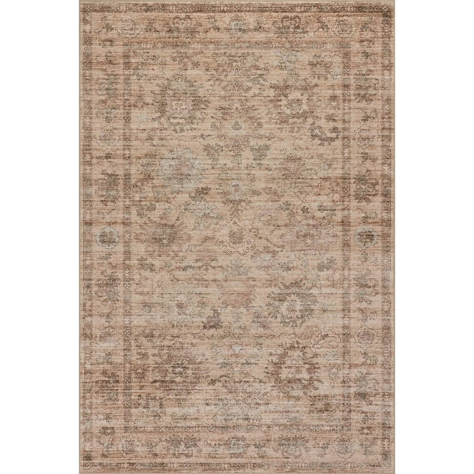Nuloom Omellia Traditional Floral Motif Area Rug, Power-Loomed Polyester Fiber, Washable, High-Traffic Suitable
