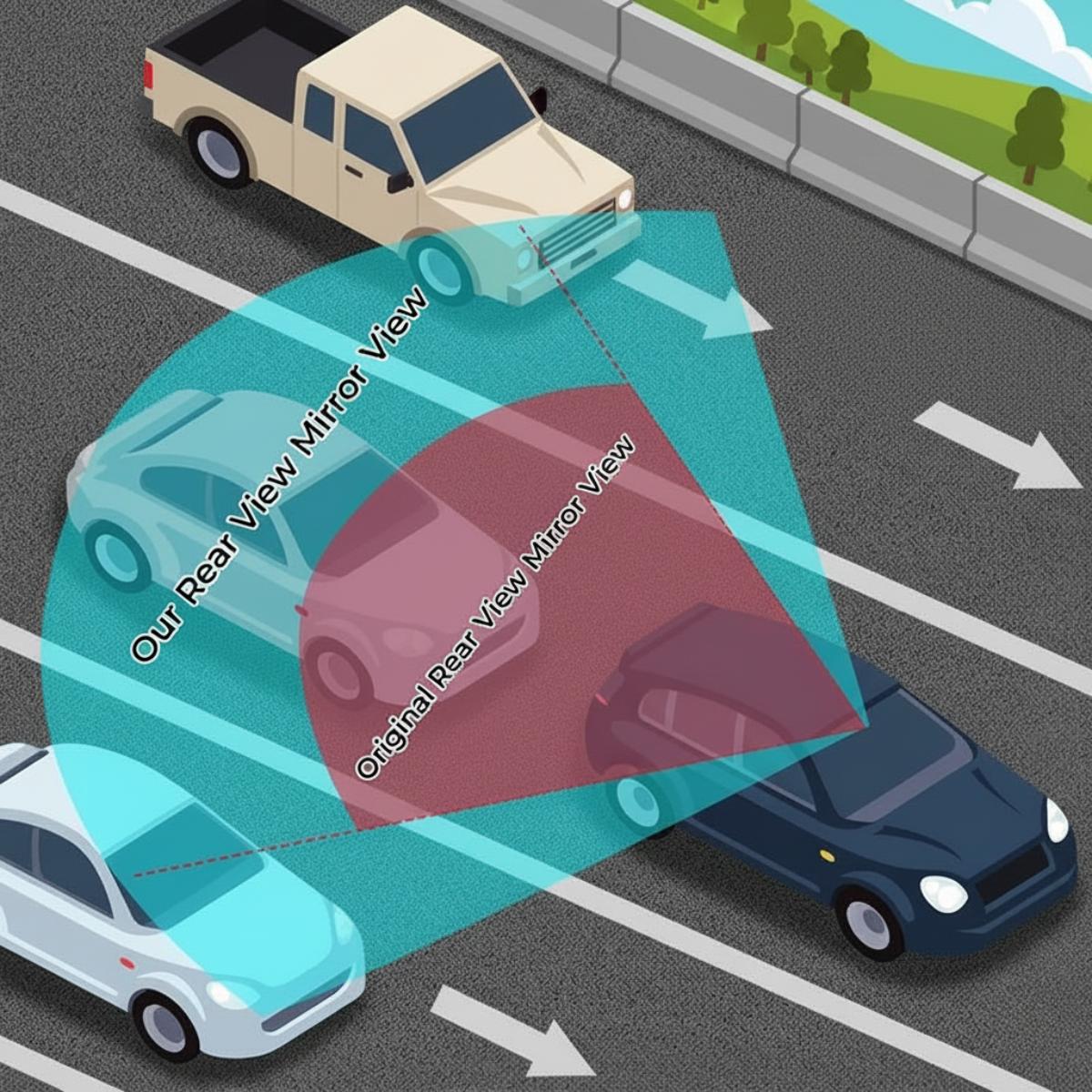 12.6-Inch Clip-On Rearview Mirror Wide-Angle Convex Anti-Glare Reduces Blind Spots Universal Fit for Cars SUVs & Trucks Enhanced Vision Safety 12.6-Inch Clip-On Rearview Mirror Wide-Angle Convex Anti-Glare Reduces Blind Spots Universal Fit for Cars SUVs & Trucks Enhanced Vision Safety