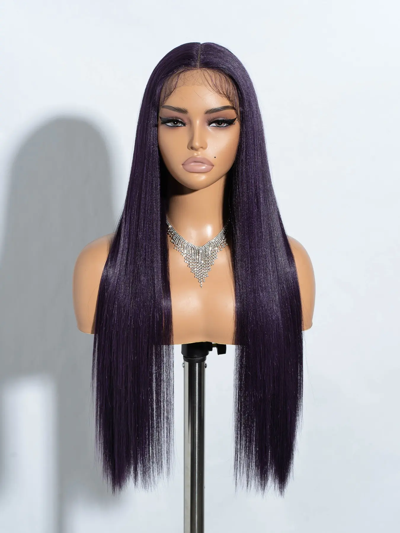 30-Inch Silky Straight Lace Front Synthetic Wig, Glueless HD Lace Wig, Heat Resistant Fiber, Pre-Plucked Hairline with Baby Hair, Transparent Lace Frontal Wig for Women, Beginner-Friendly Wig, Preplucked Wig