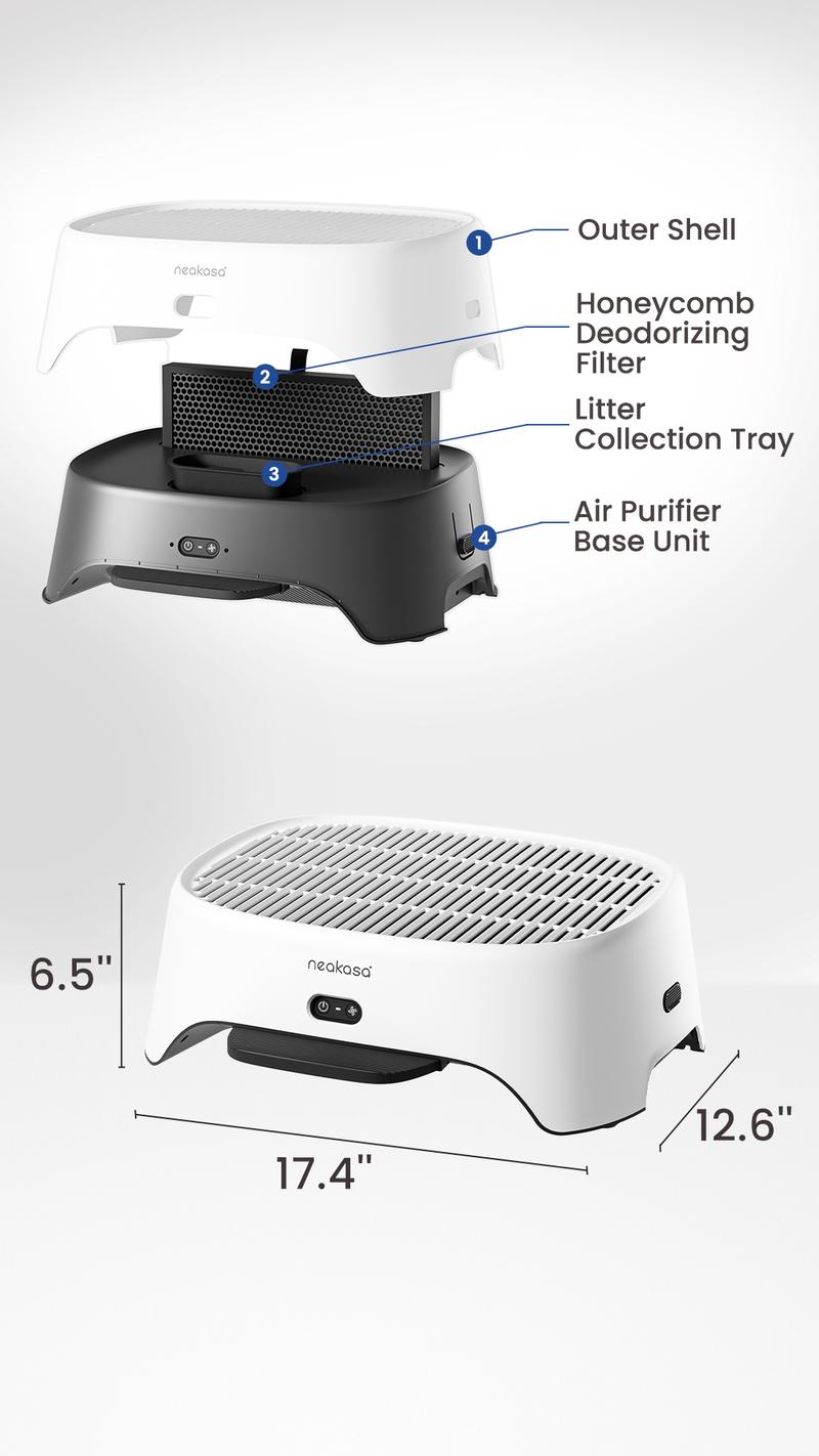 Neakasa AirStep Pet Air Purifier Step,3-Mode Odor, Dust & Pet Hair Control, Air Filter Compatible with M1 Plus / M1 Lite and Most Automatic & Traditional Litter Boxes