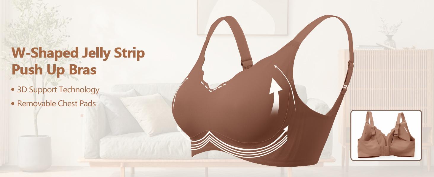 OEAK Women Jelly Bras Seamless No Underwire Scalloped  Bras Soft Wireless Comfort Bralettes Full Coverage Everyday Bra Womenswear Adjustable