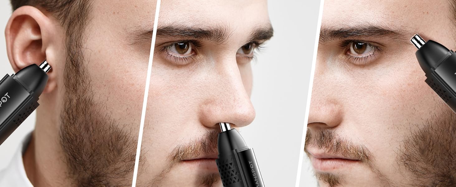 MANSPOT Nose & Ear Hair Trimmer for Men, 10000-RPM Electric Nose Trimmer for Men with Vacuum Cleaning System, IPX7 Waterproof, USB-C Charge, 90min Runtime,Magnetic Detachable Blade Head,Easy to Clean MANSPOT Nose & Ear Hair Trimmer for Men, 10000-RPM Electric Nose Trimmer for Men with Vacuum Cleaning System, IPX7 Waterproof, USB-C Charge, 90min Runtime,Magnetic Detachable Blade Head,Easy to Clean