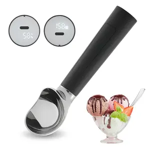 Rechargeable Electric Ice Cream Scoop – 2oz Heated Scooper with LED Display, IP67 Waterproof & Durable Stainless Steel, Perfect for Hard Ice Cream & Valentine‘s Day Gifts