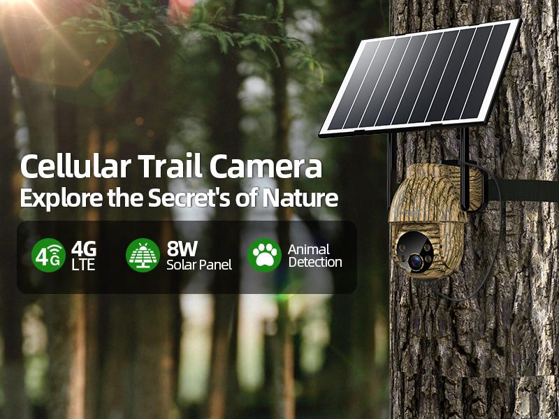 SeeVision 4G LTE Cellular Trail Camera with 360° View FHD Live Streaming Solar Panel Night Vision Motion Detection Two-Way Audio for Hunting & Outdoor Security