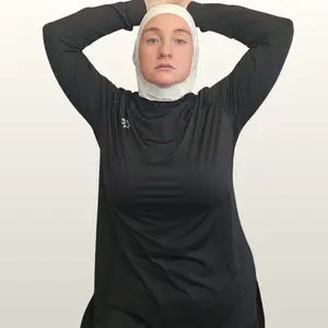 Women's Modest Islamic Sportswear All-Around Athlete Top, Black
