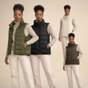 2026 New Women's Cropped Stand Collar Quilted Vest, Sleeveless Zip Up Gilet with Pockets, Warm Lightweight Jacket, Unique Design, Stylish Comfortable Versatile
