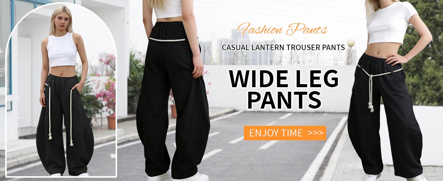 Design detail of Women's Oversized Wide-Leg Drawstring Sweatpants with an elastic waist