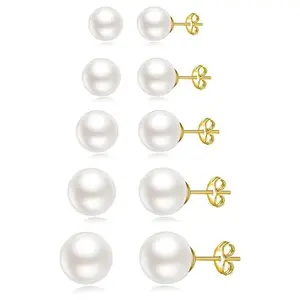 5 Pairs Stud Earrings for , Small Stud Earrings Set Cartilage Piercing Hypoallergenic Lightweight Flatback Earrings Jewelry Gifts for women internally threaded